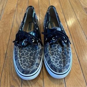 Sperry Top Sider Womens Size 7 Dock Boat Shoes Comfort Slip On Animal Print